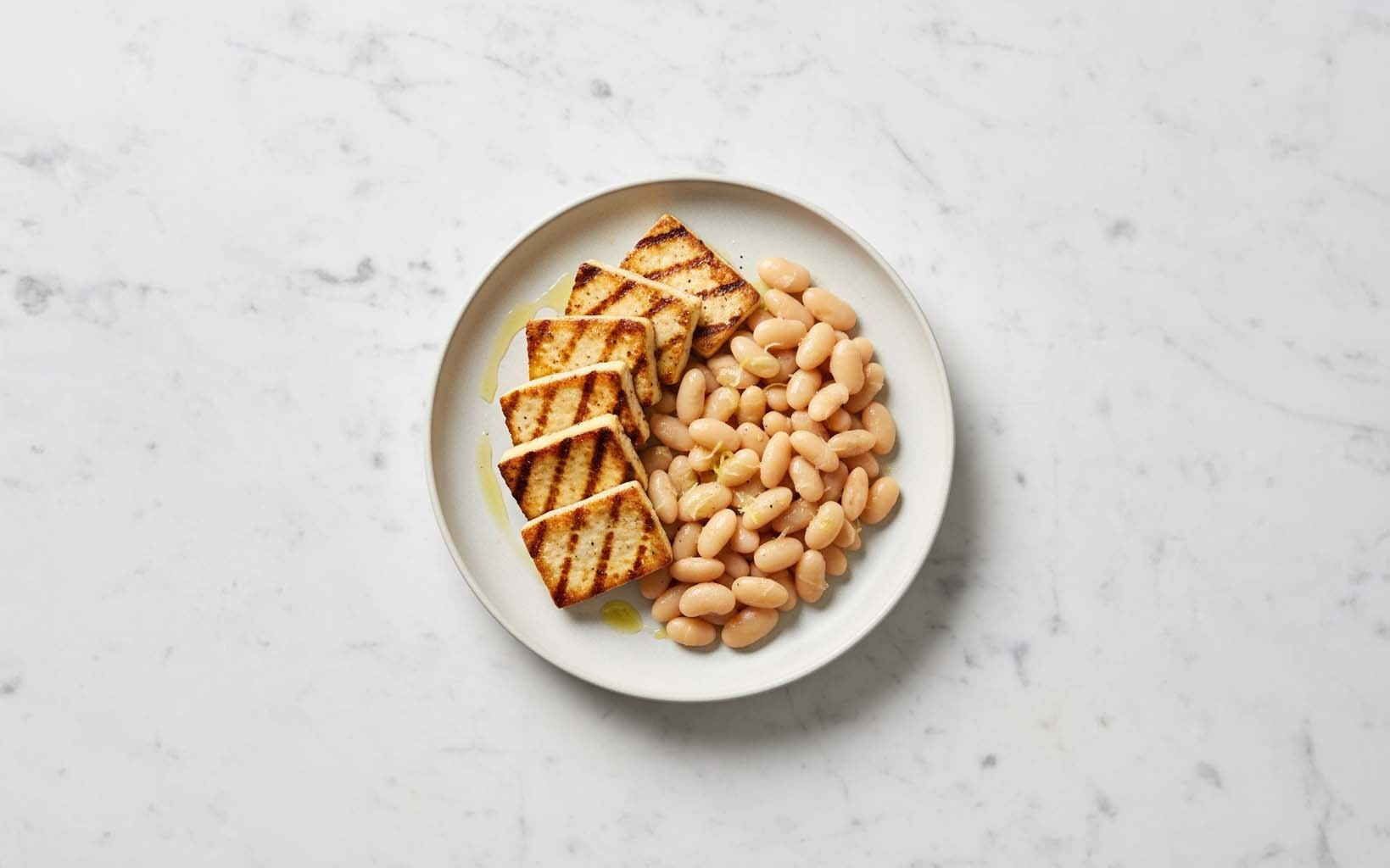 Grilled Tofu with Beans