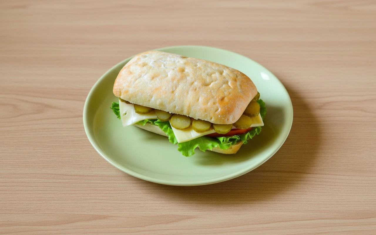 Cheese and Pickle Sandwich