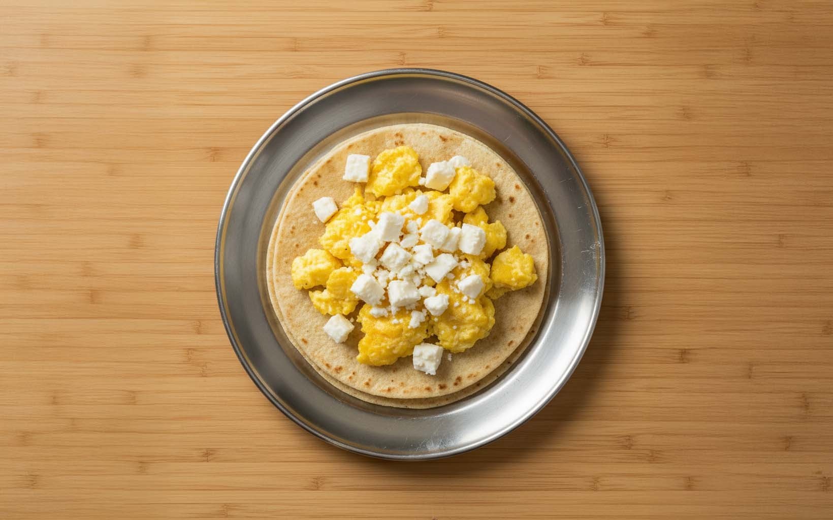 Cheese and Scrambled Eggs with Tortillas