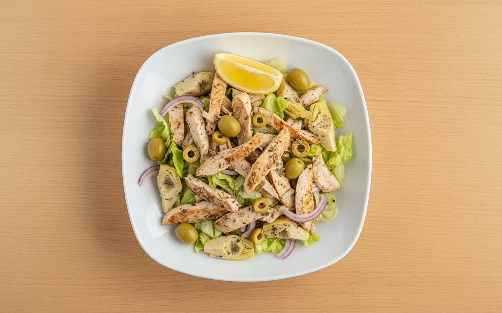 Oregano Chicken with Artichoke and Olive Salad