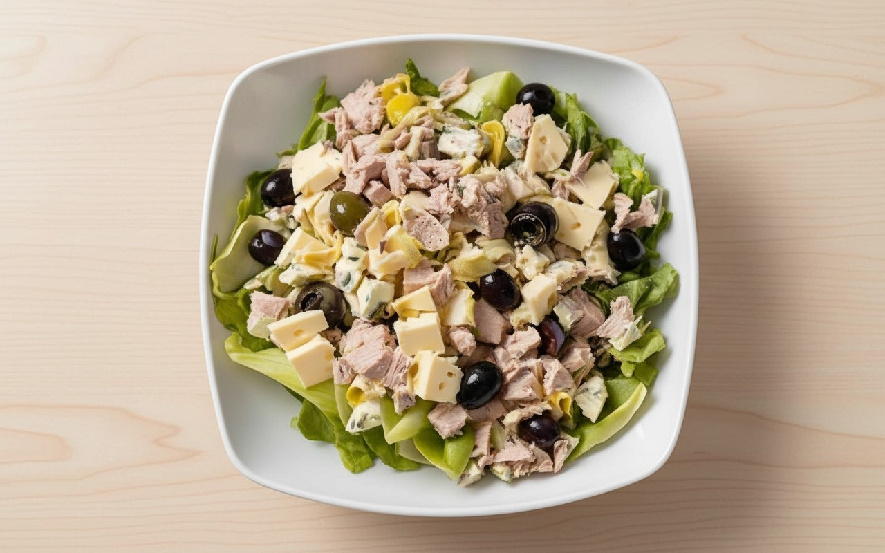 Tuna, Artichoke, Olive and Cheese Salad