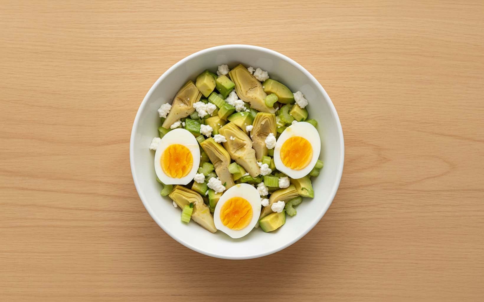 Egg, Cheese, Artichoke and Avocado Salad