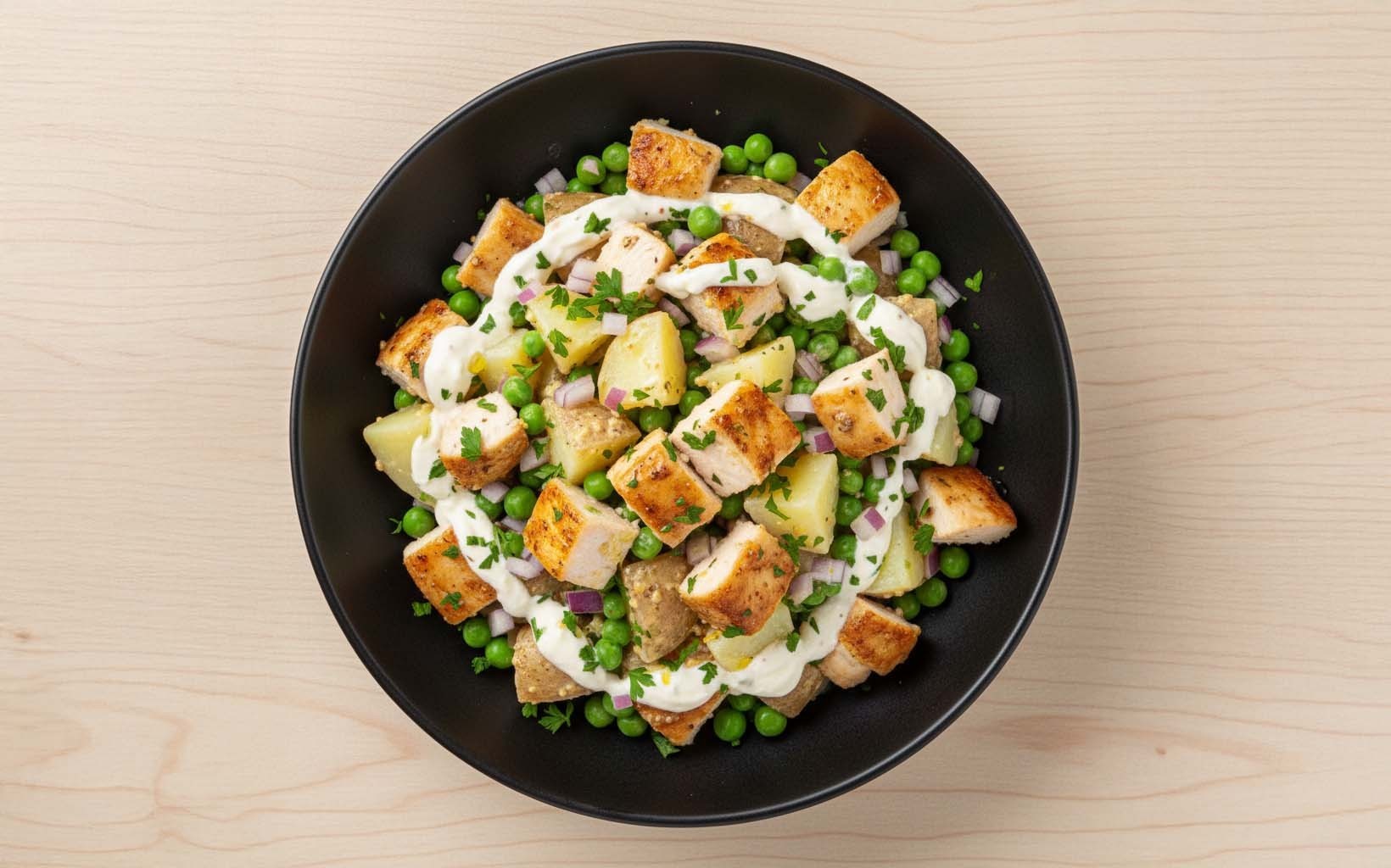 Chicken with Potato Salad and Yogurt Dressing