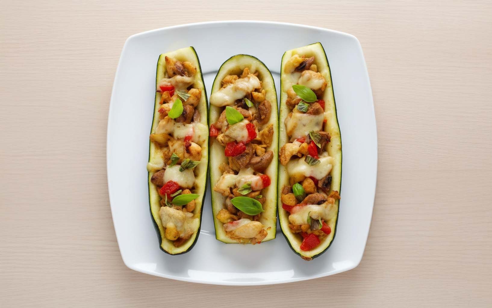 Chicken Stuffed Zucchini