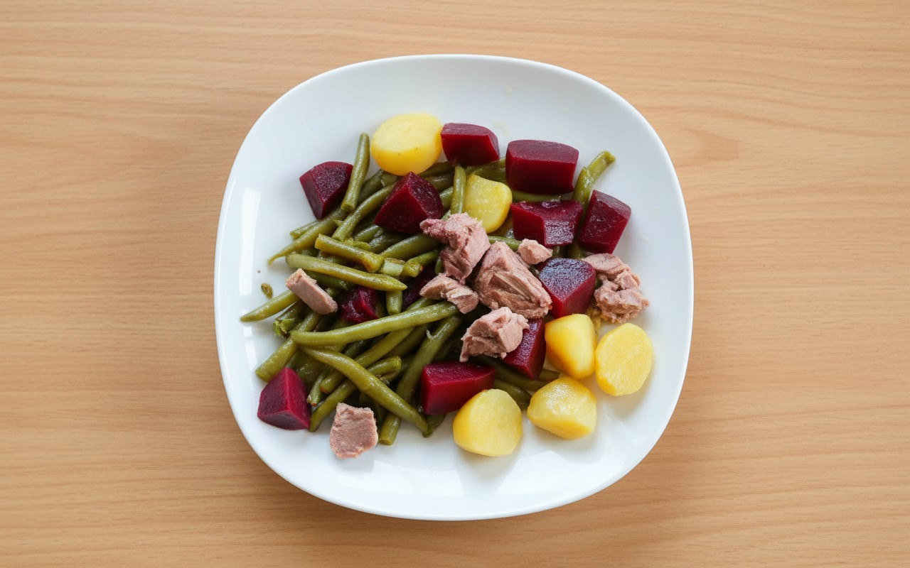 Tuna Salad with Potatoes, Beets and Green Beans