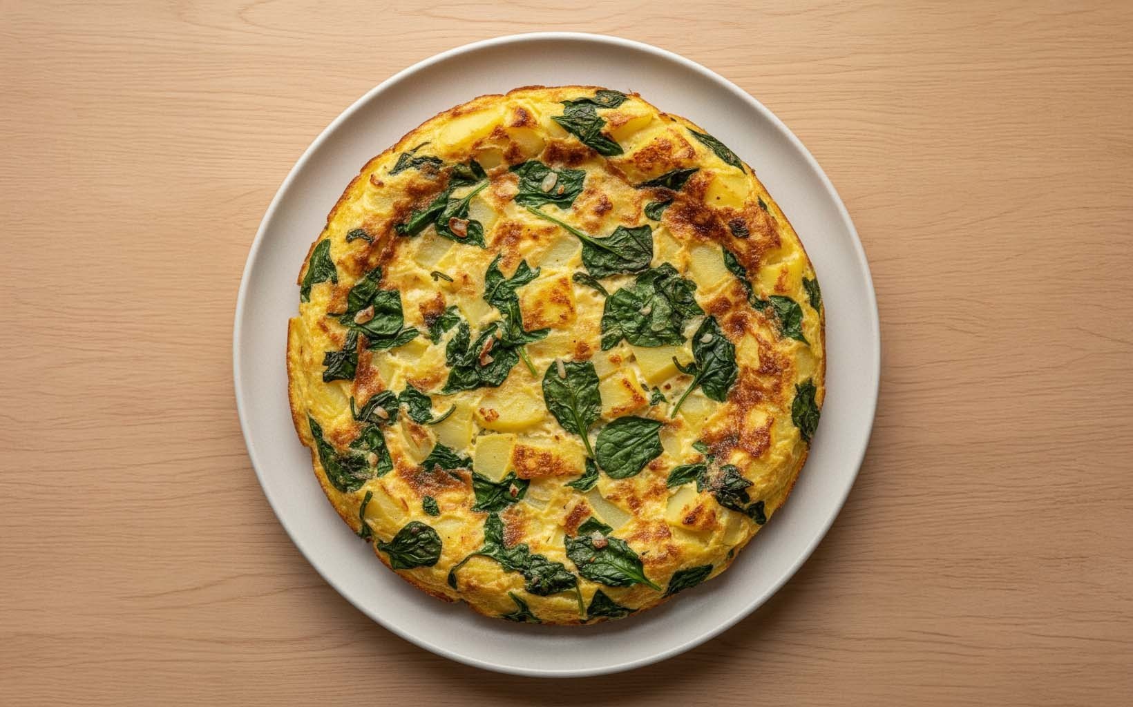 Potato Omelet with Spinach