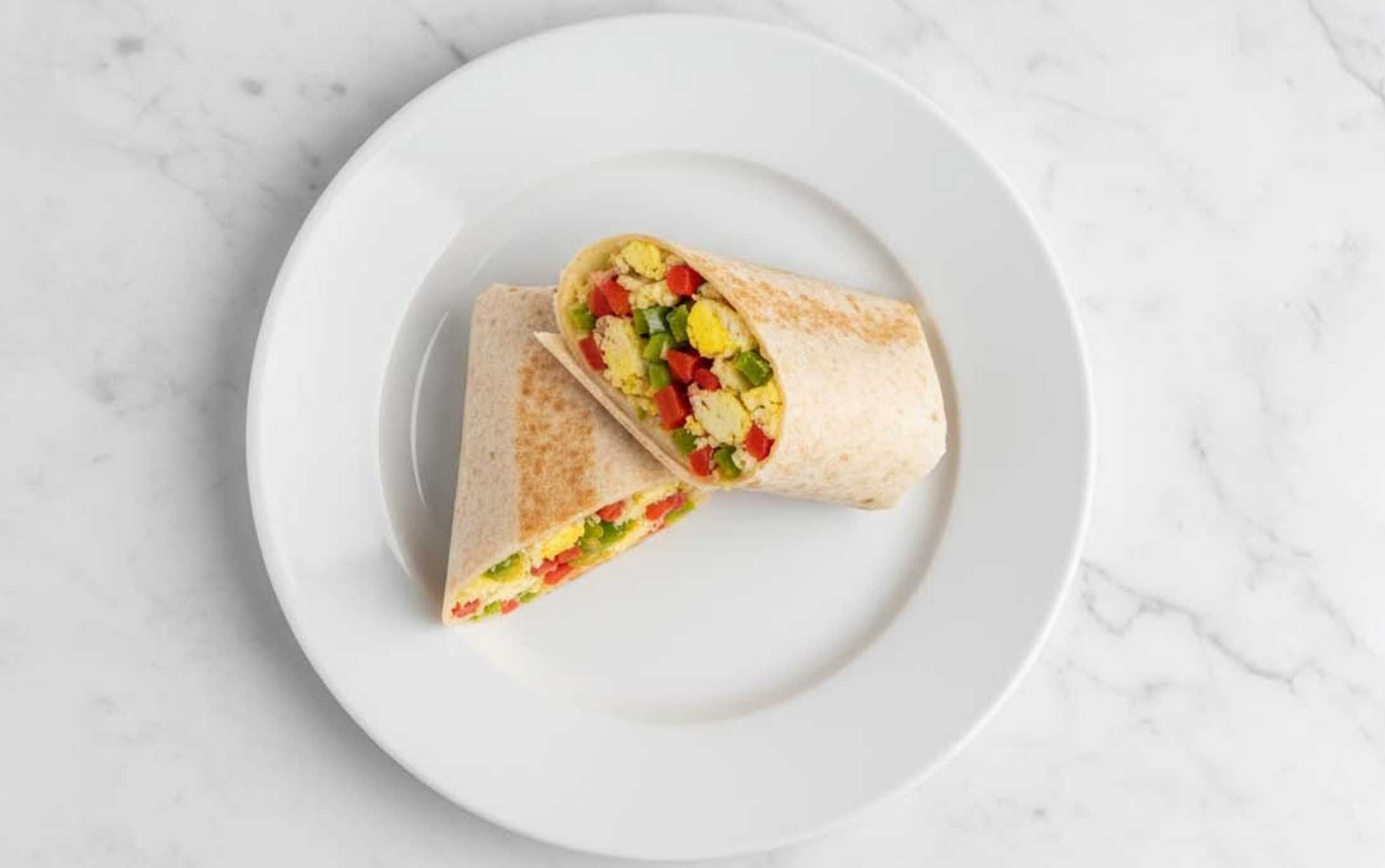 Scrambled Eggs and Bell Pepper Wrap
