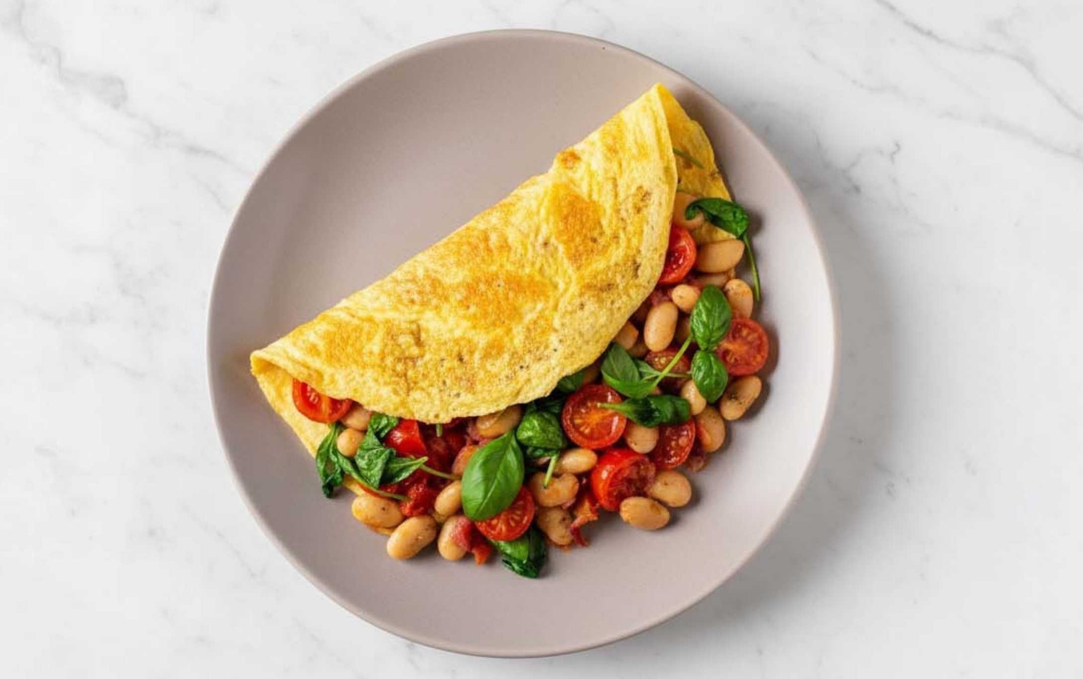 Bean Stuffed Caprese Omelet