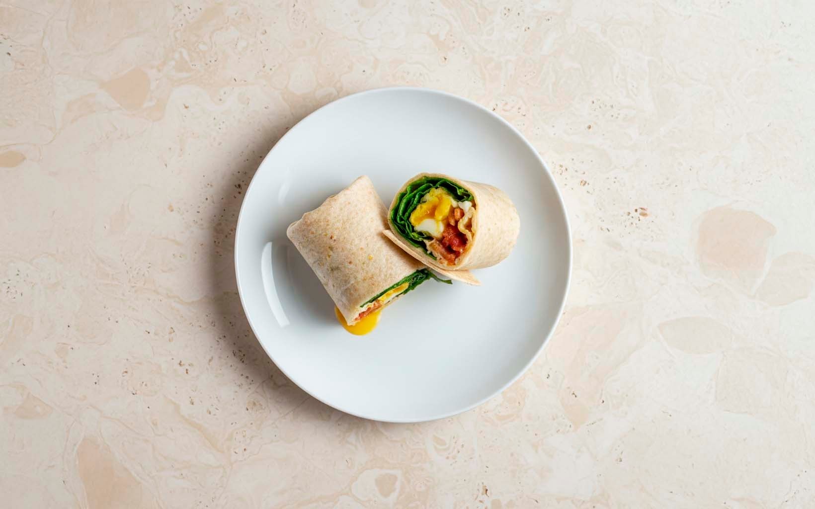 Egg, Bacon and Lettuce Wrap