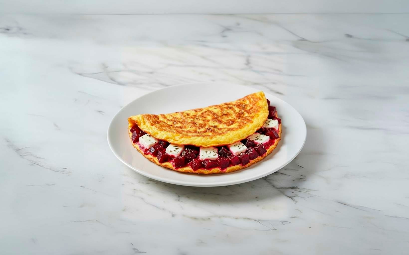Beet and Cheese Omelet
