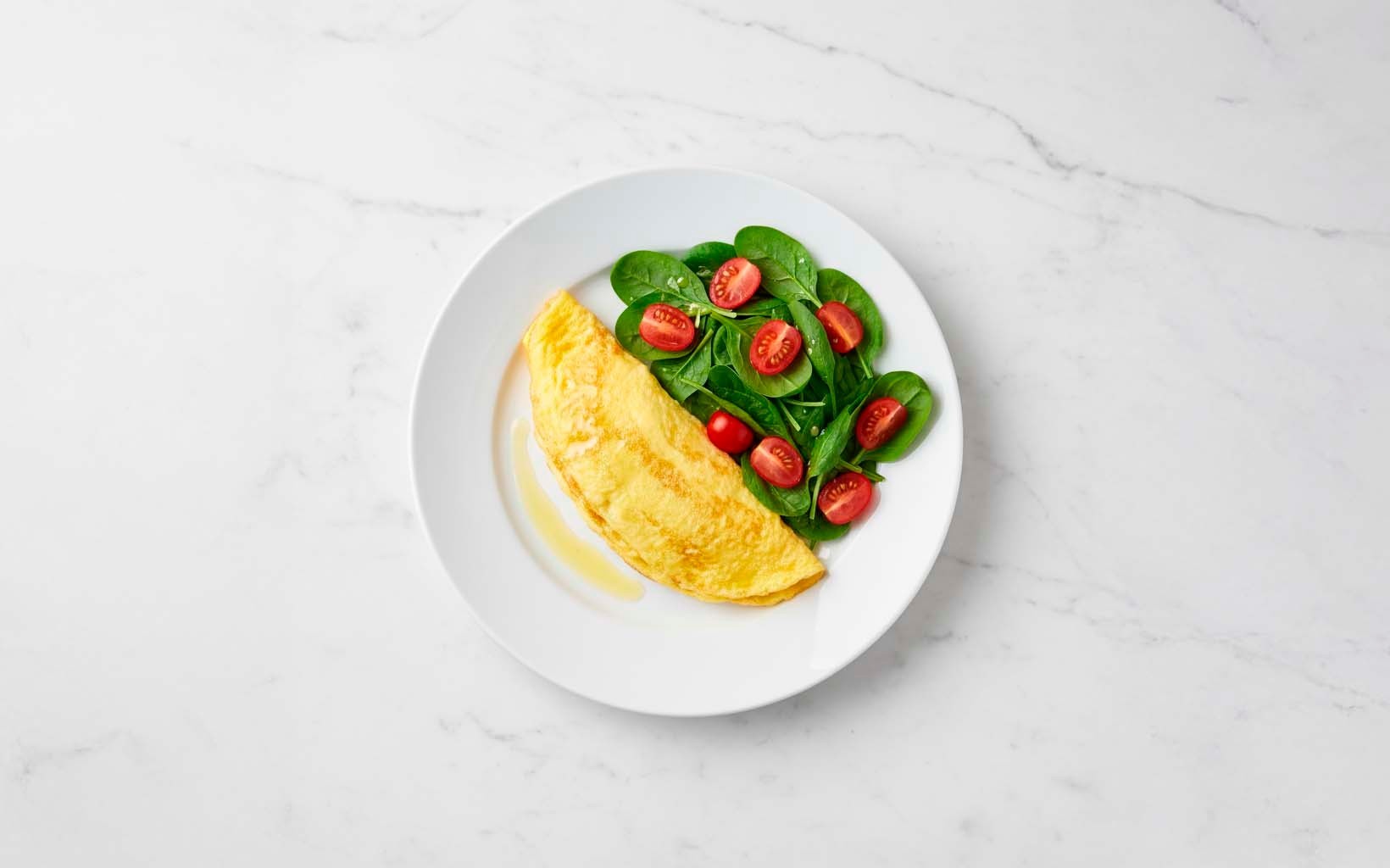 Tomato and Spinach Simple Omelet