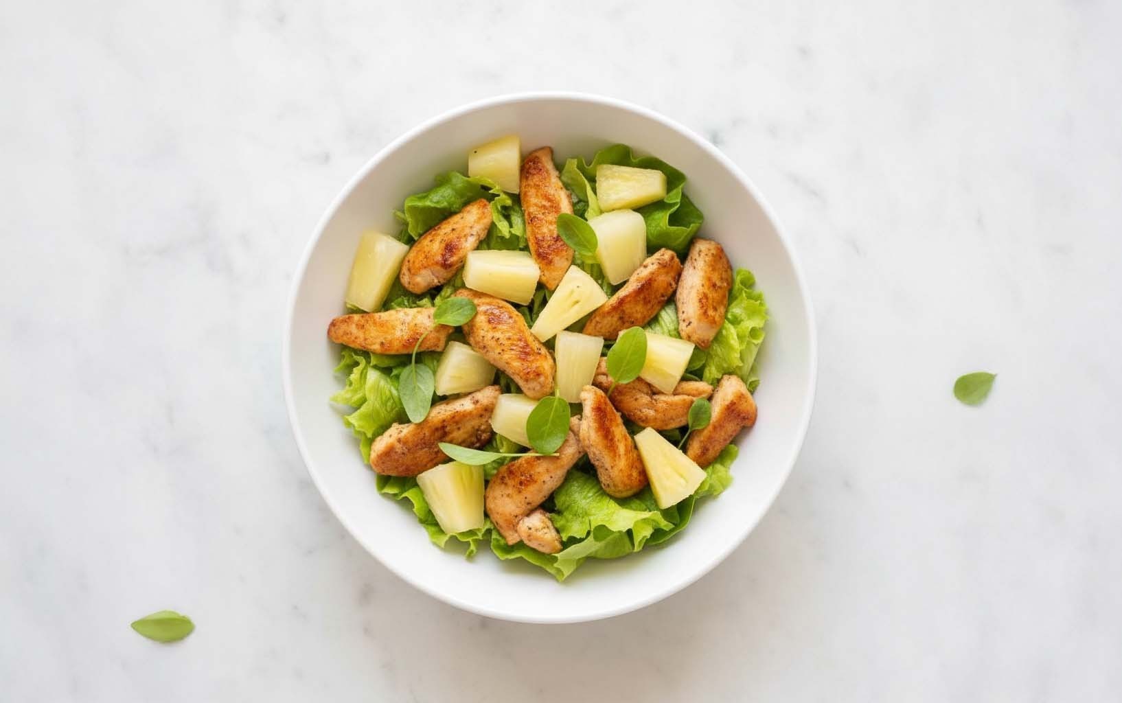 Pineapple Chicken with Lettuce Salad