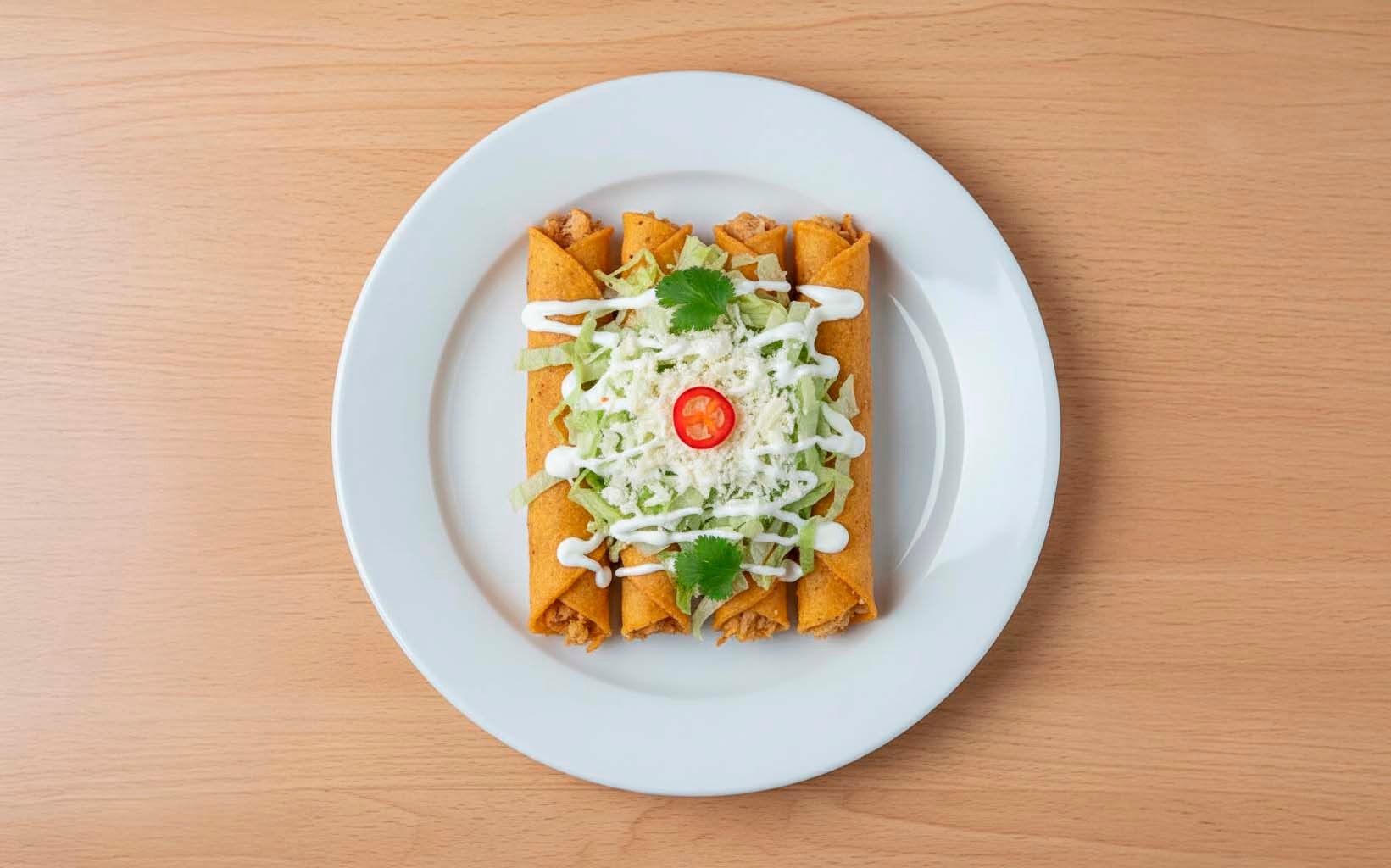 Tacos Dorados de Papa con Pollo