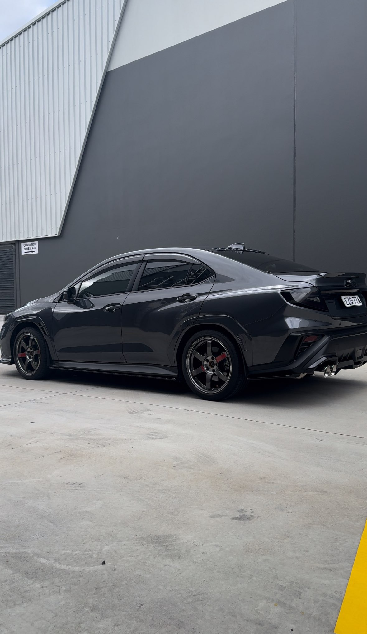 Gray 2023 Subaru WRX on Volk Racing TE37 Saga SL wheels