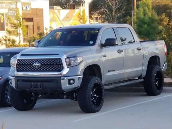 2019 Toyota Tundra fitted with Skull - Black Milled 22x11.5 -40mm wheels