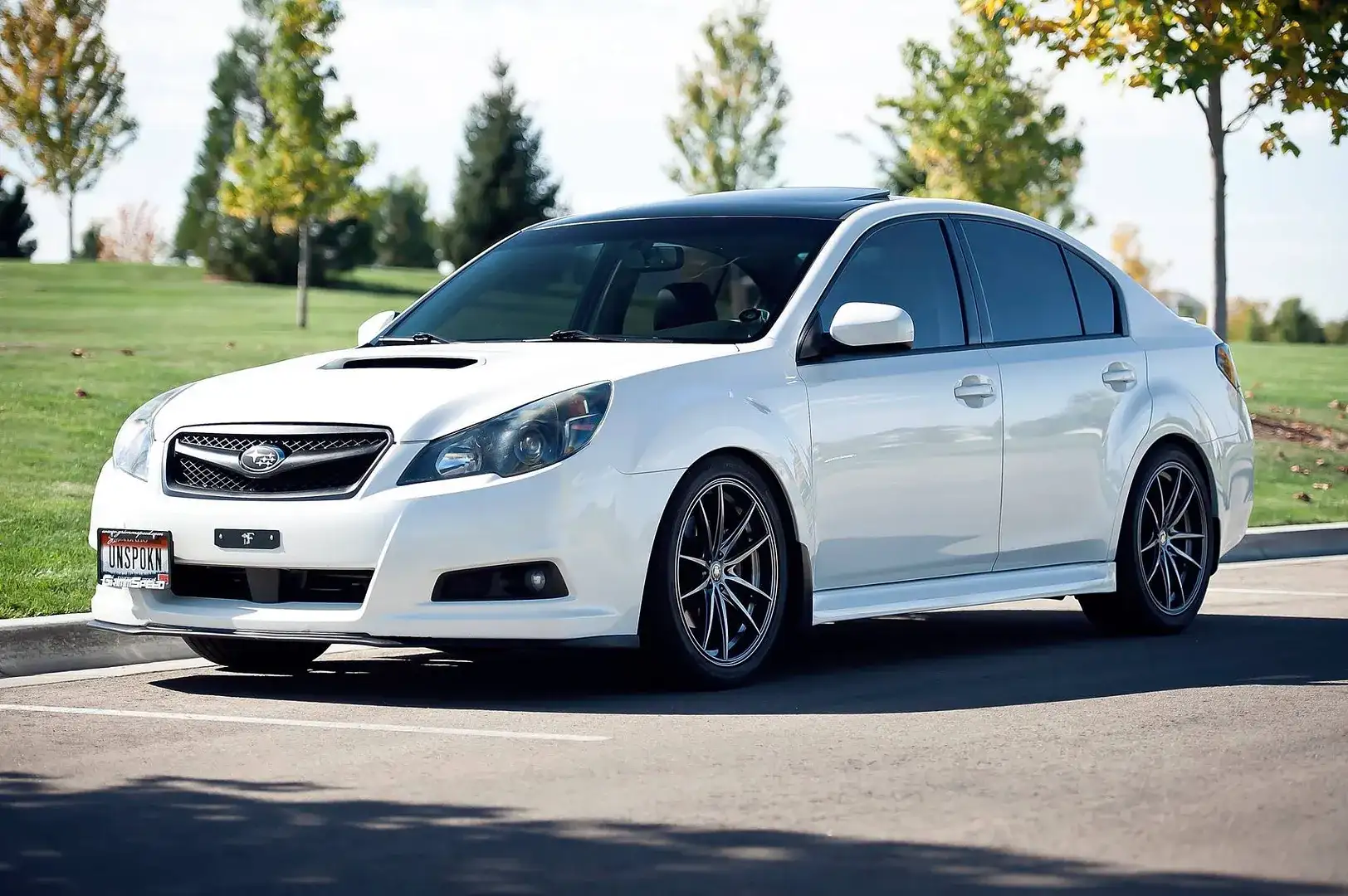 2011 Subaru Legacy fitted with Oversteer 19x8.5 45mm wheels