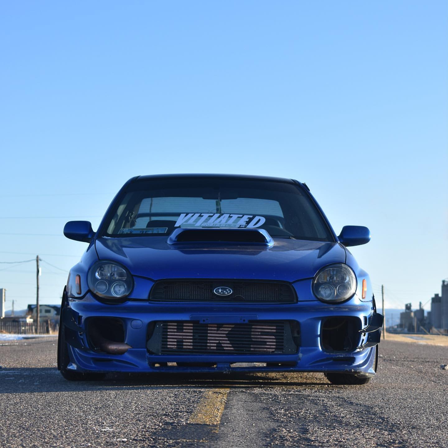 2002 Subaru Impreza fitted with ESR SR01 - Silver 18x10.5 22mm wheels