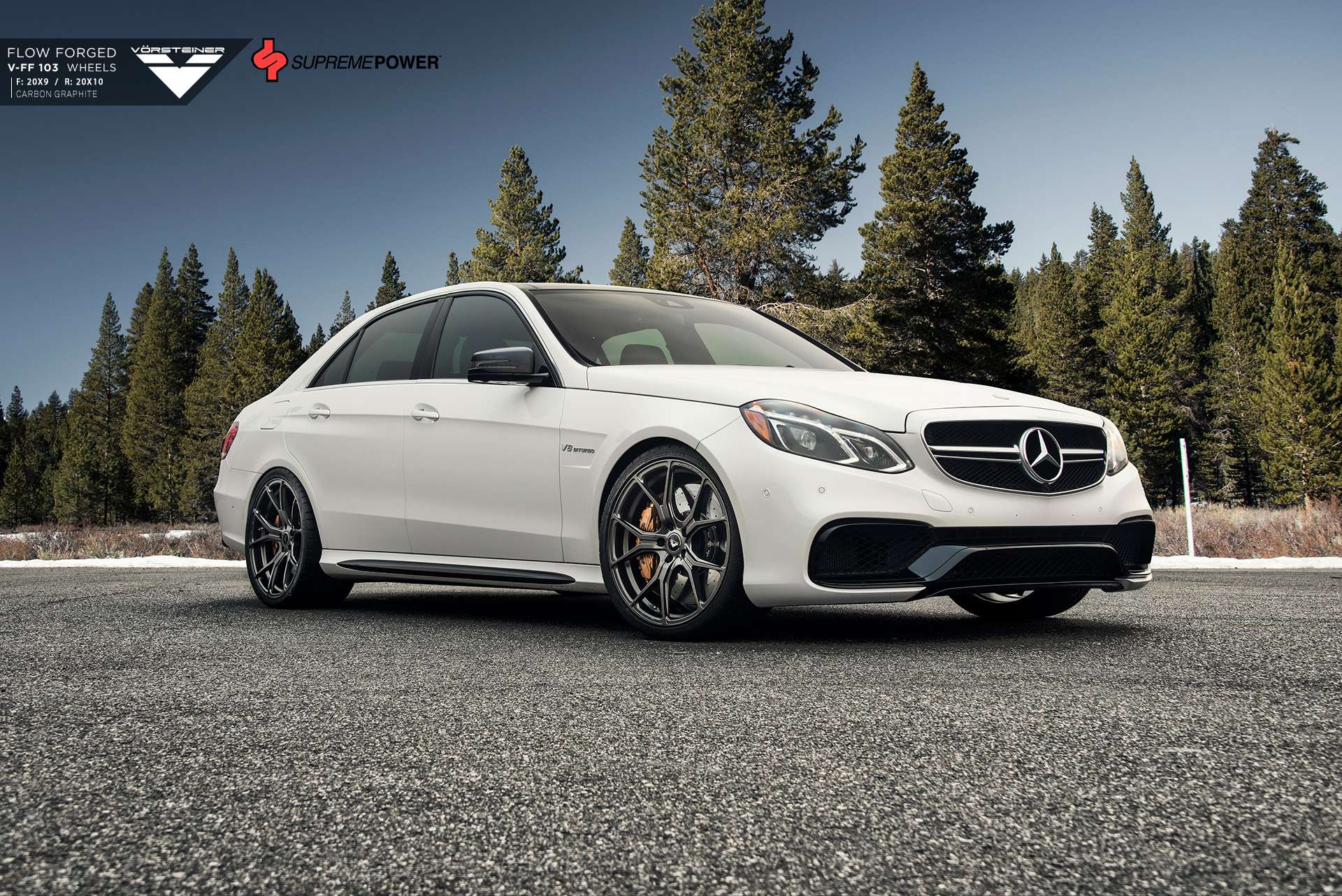 2014 Mercedes-Benz E63 AMG fitted with Vorsteiner VFF-103 20x9 35mm wheels