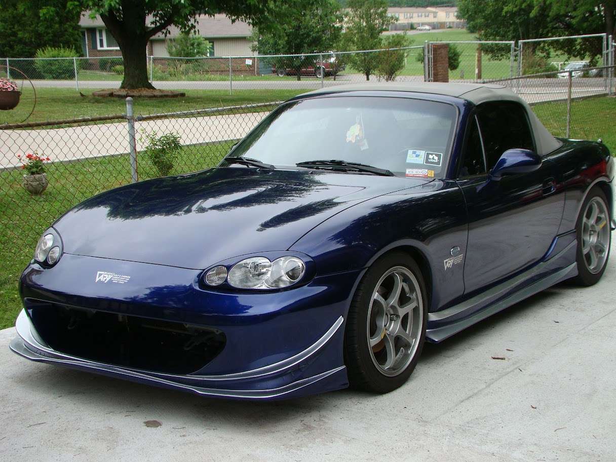 Blue 2003 Mazda Miata on Advan RGII wheels