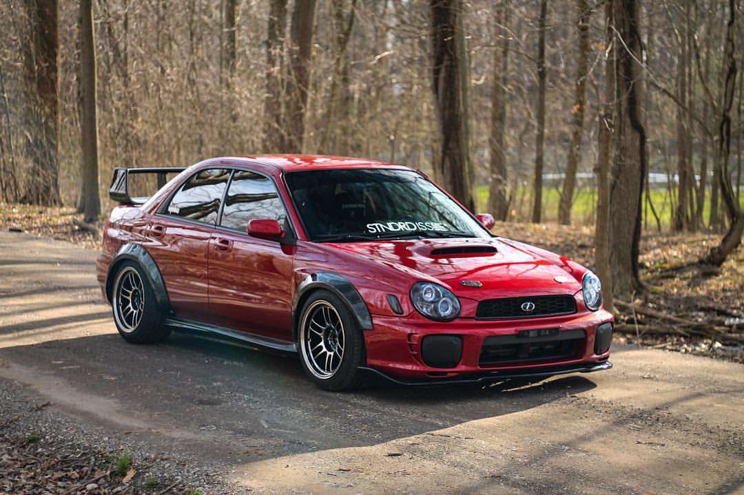 2002 Subaru Impreza fitted with JNC021 17x9.5 10mm wheels