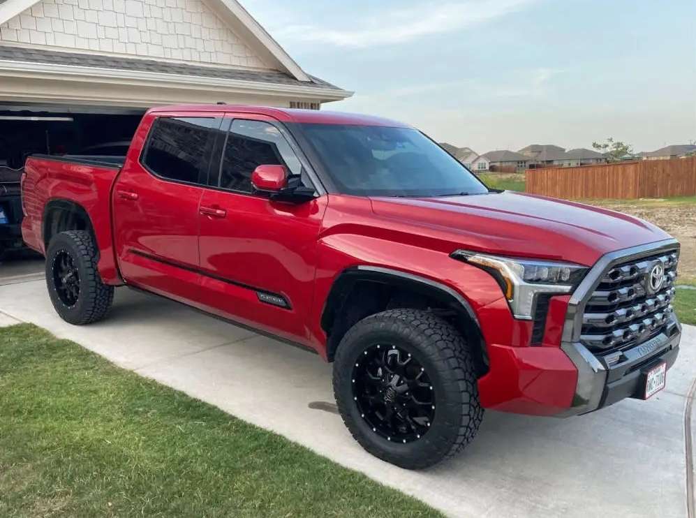 2022 Toyota Tundra fitted with Warrior - Black 20x9 18mm wheels