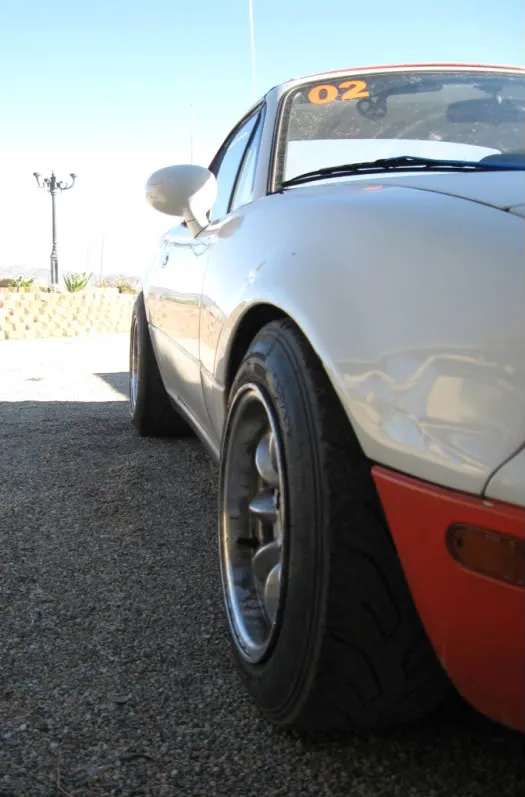 1991 Mazda Miata fitted with Rota RB 13x8 -4mm wheels