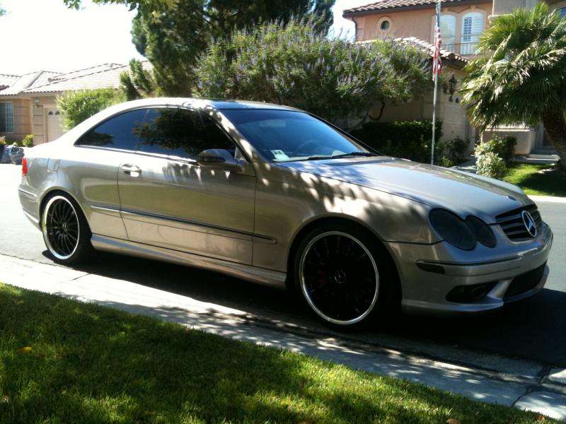 2004 Mercedes-Benz CLK500 fitted with Gloss Black w/ Mirror Finish Lip Mandrus Millennium 19x8.5 25mm wheels