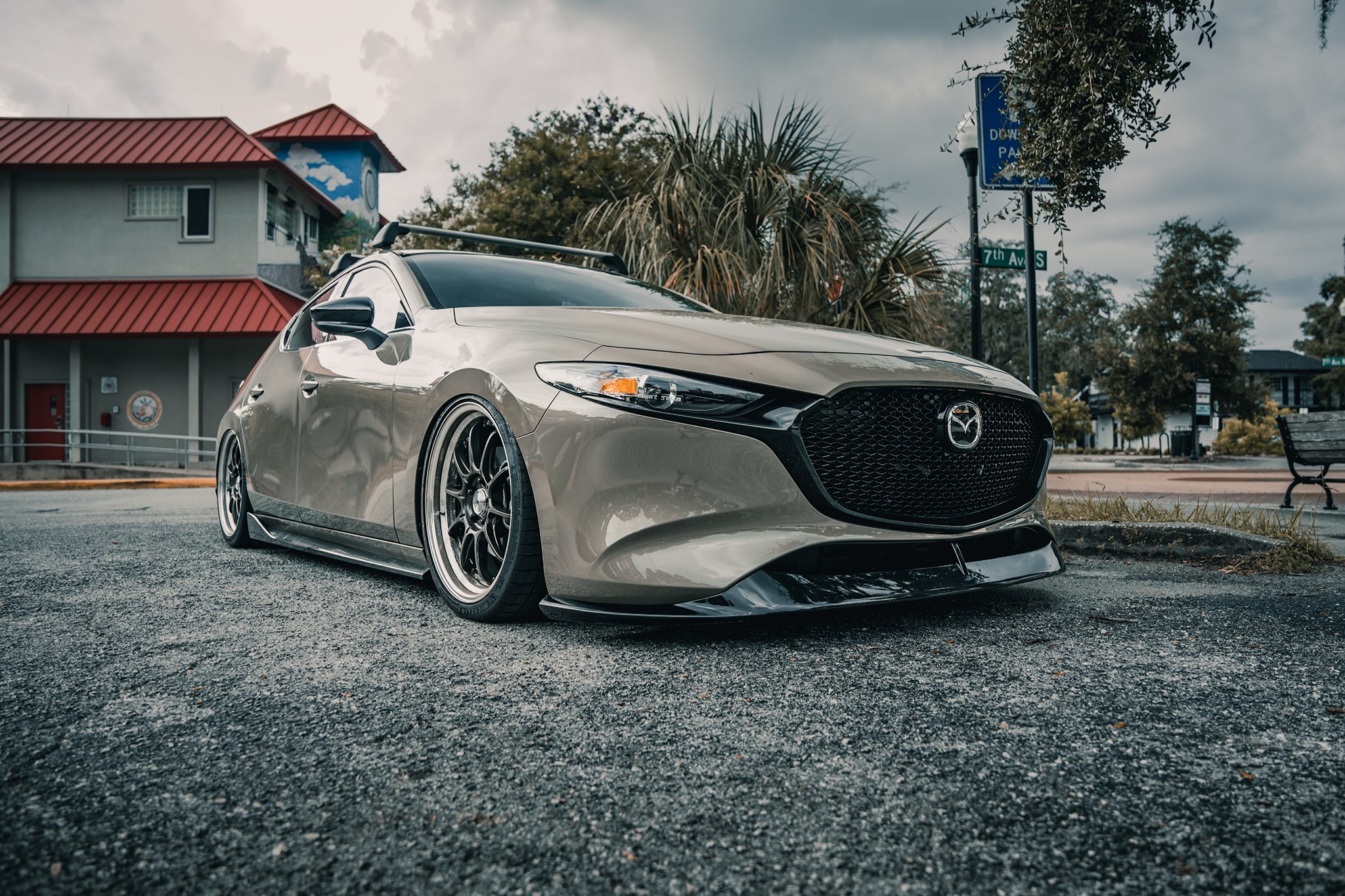 Gray 2024 Mazda 3 hatchback on SSR SP5 wheels