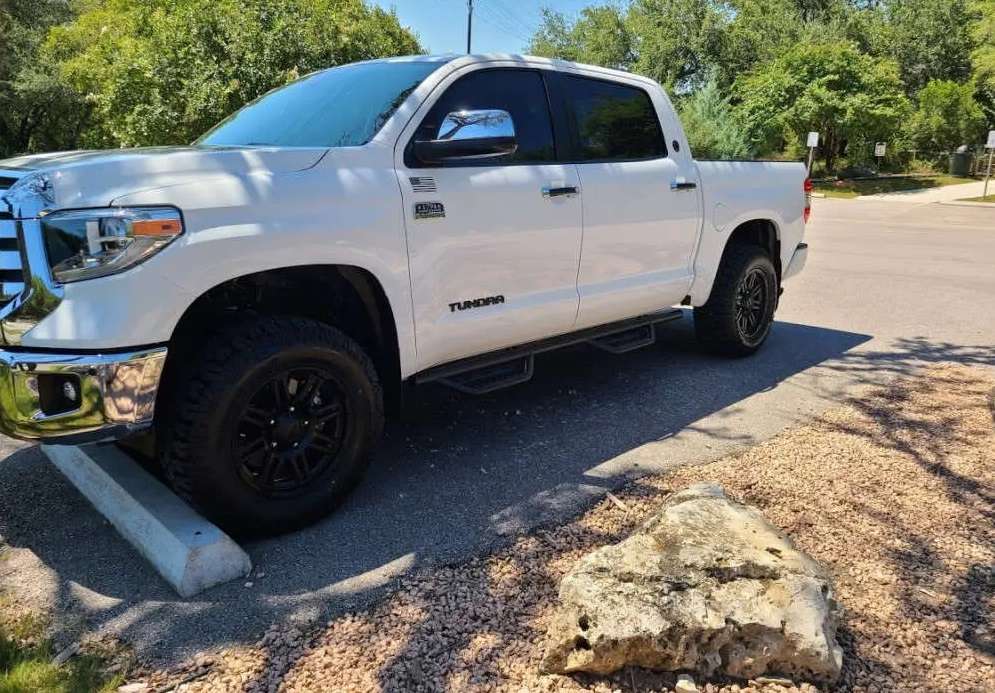 2019 Toyota Tundra fitted with Machine - Black 18x9 25mm wheels