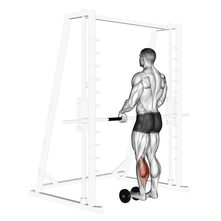 Demonstration of the single leg calf raise (on a dumbbell)