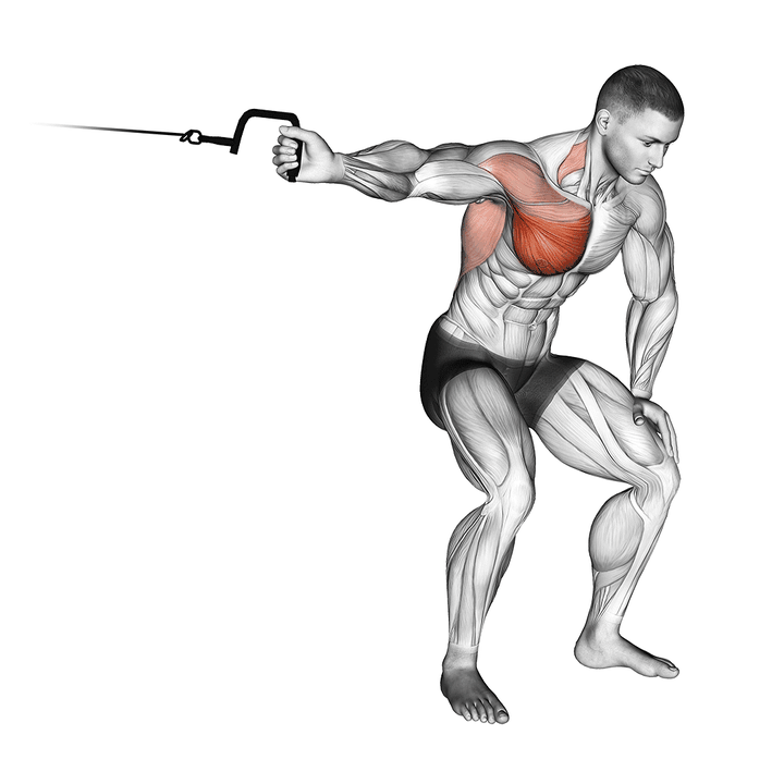 Demonstration of the cable one arm lateral bent-over