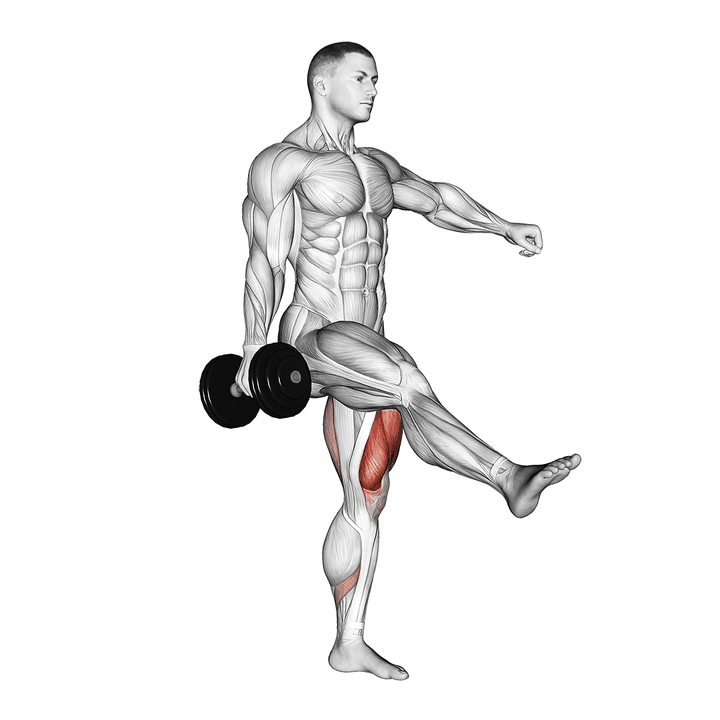 Demonstration of the dumbbell single leg squat