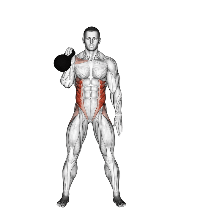 Demonstration of the kettlebell bent press