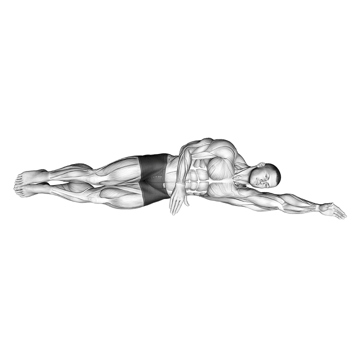 Demonstration of the side lying floor stretch