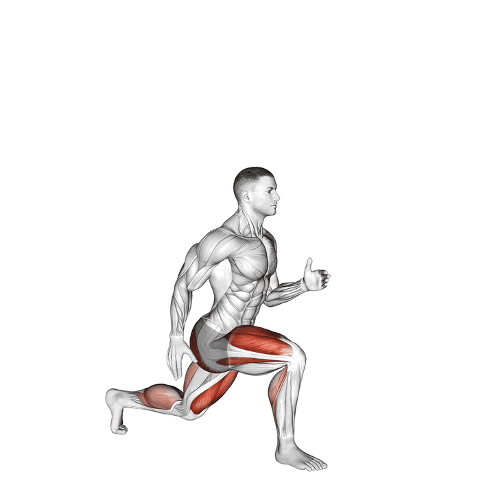 Demonstration of the lunge with jump