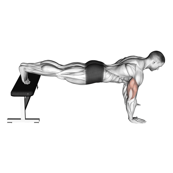 Demonstration of the decline push-up
