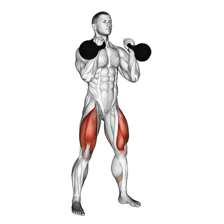 Demonstration of the kettlebell front squat
