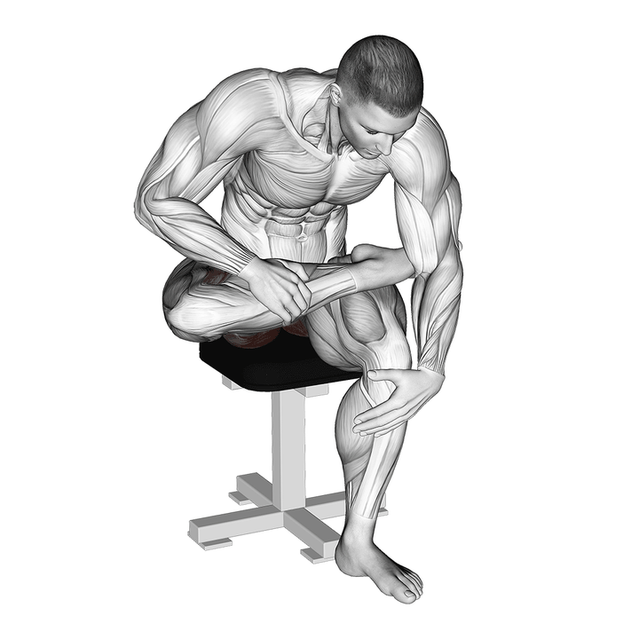 Demonstration of the seated piriformis stretch