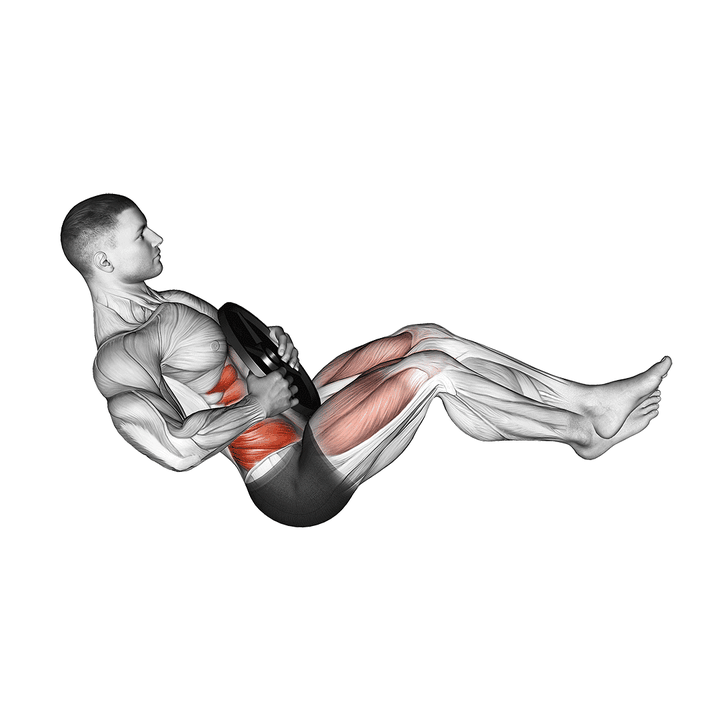 Demonstration of the weighted russian twist (legs up)