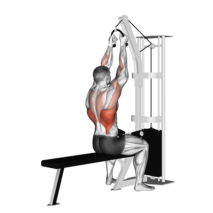 Demonstration of the cable lateral pulldown (with rope attachment)
