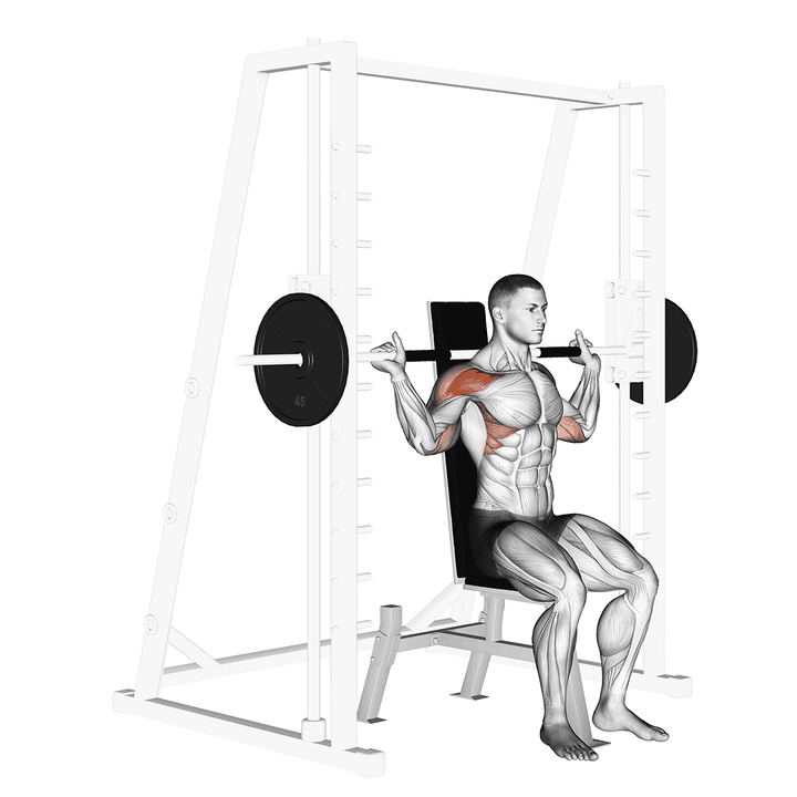 Demonstration of the smith behind neck press