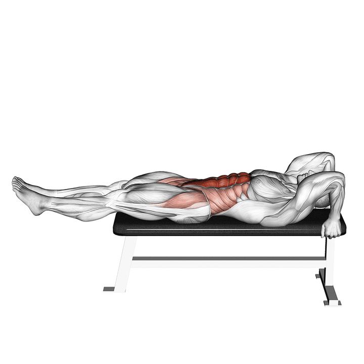 Demonstration of the lying leg-hip raise