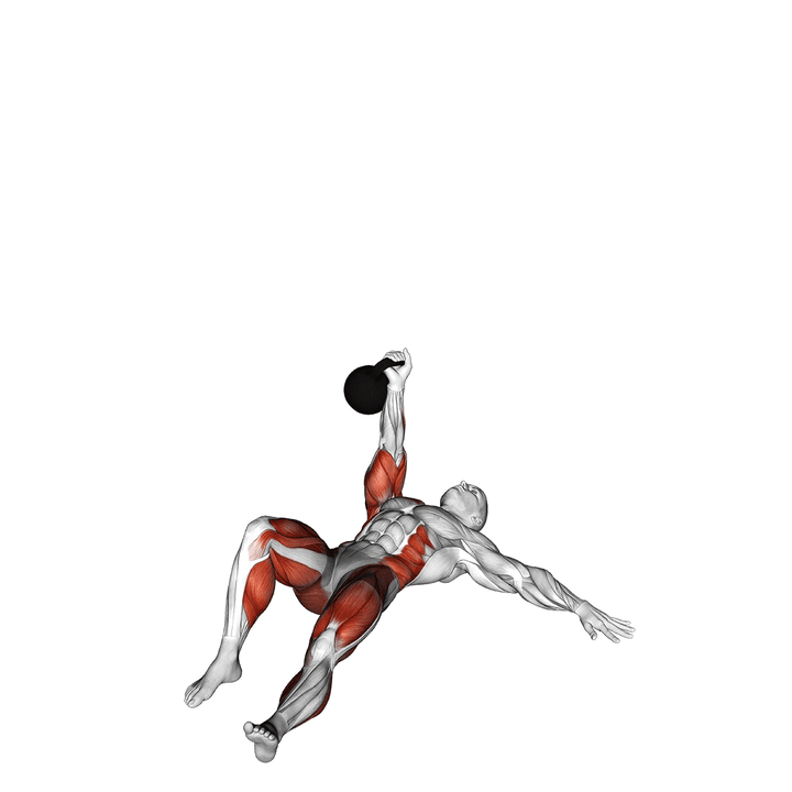 Demonstration of the kettlebell turkish get up (squat style)