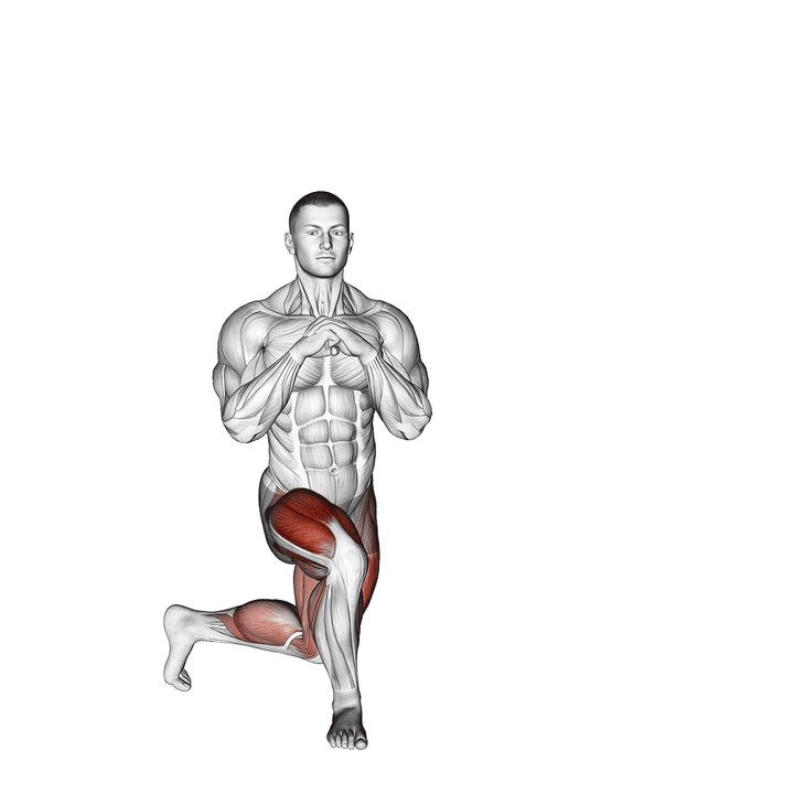 Demonstration of the curtsey squat