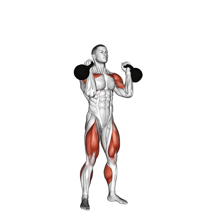 Demonstration of the kettlebell thruster