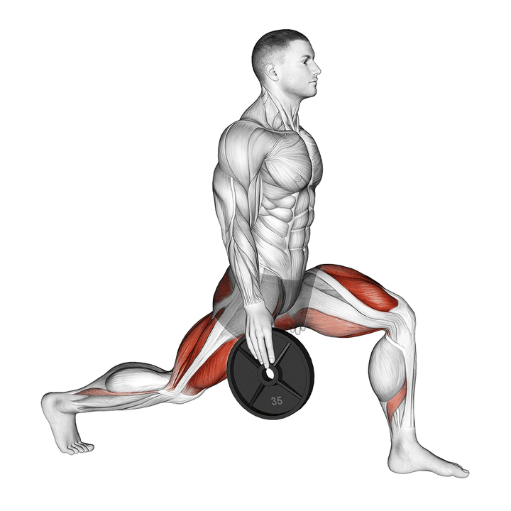 Demonstration of the weighted stretch lunge