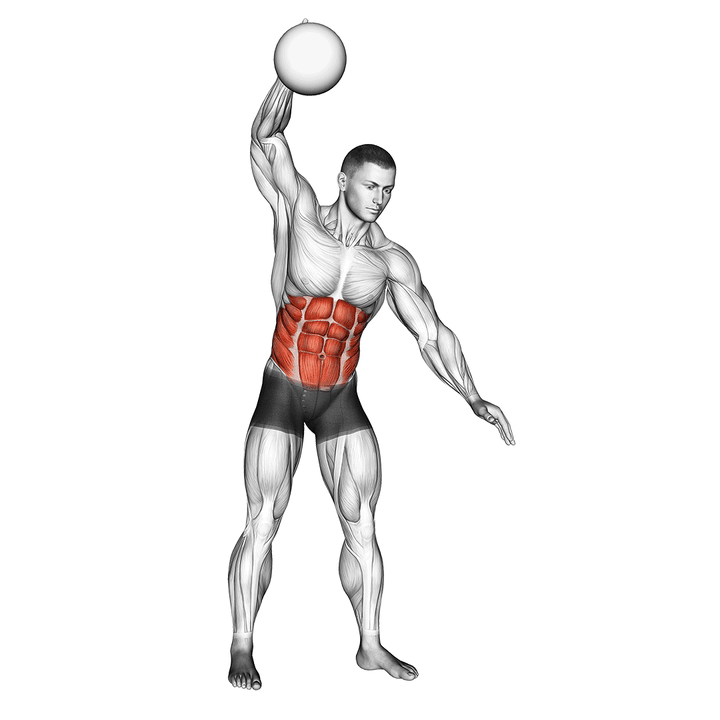 Demonstration of the one arm slam (with medicine ball)