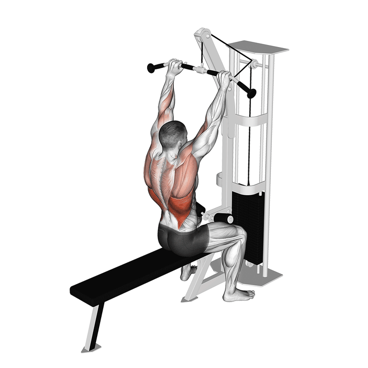 Demonstration of the cable bar lateral pulldown