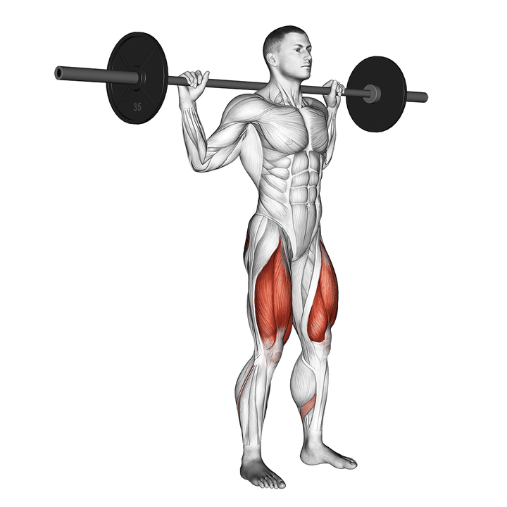 Demonstration of the angled barbell narrow stance squat