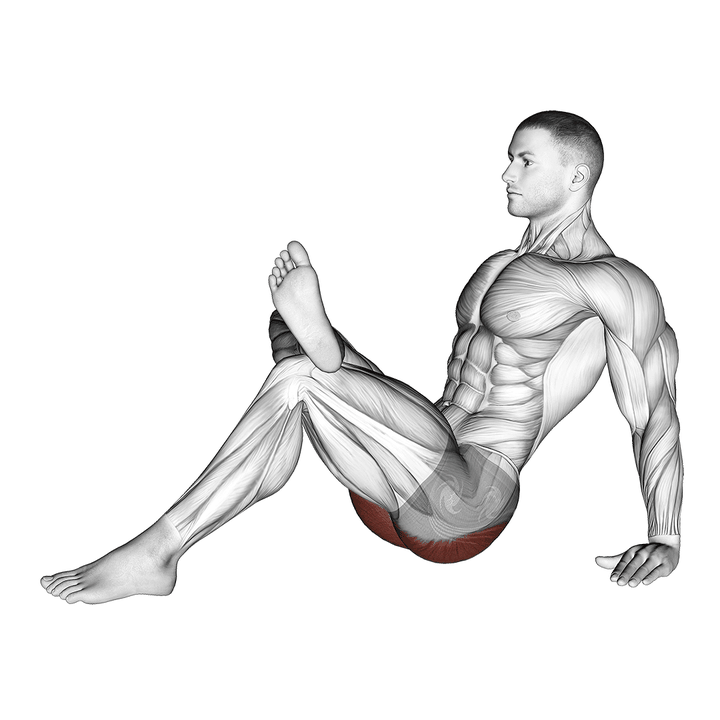 Demonstration of the seated glute stretch